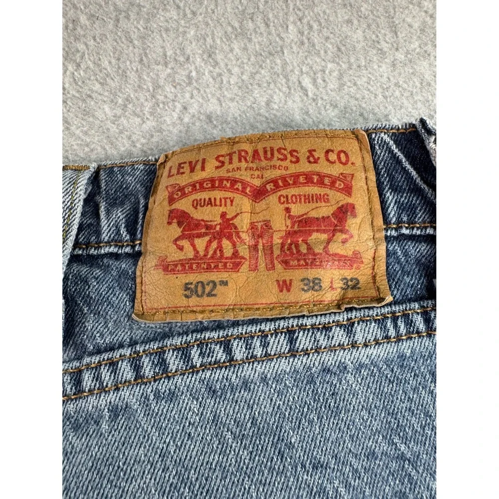 Levis 502 Taper Mens Jeans Light Wash Blue Denim 38x32 29507-0370